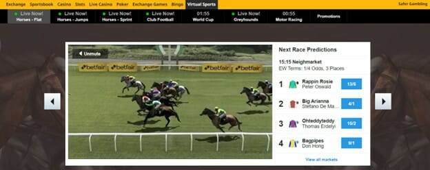 Betfair Virtuals Screenshot