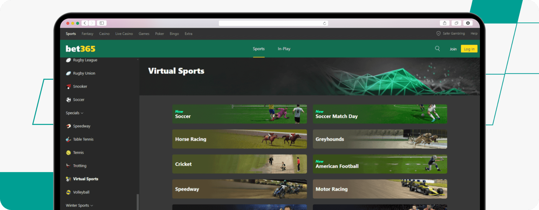 bet365 virtual betting desktop screenshot