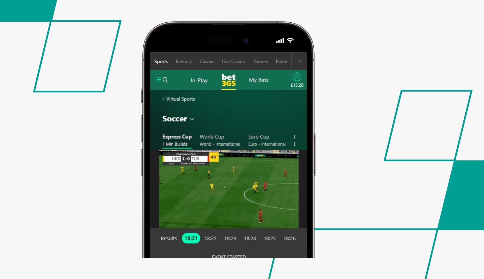 bet365 virtual football desktop screenshot