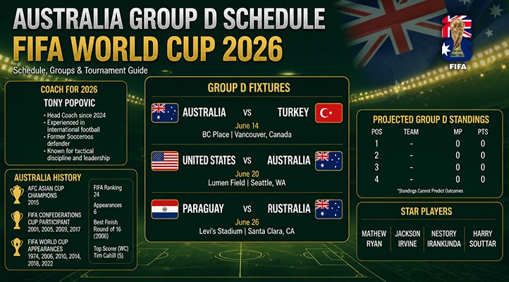 Australia FIFA World Cup 2026: Coach, Schedule, History & Star Players